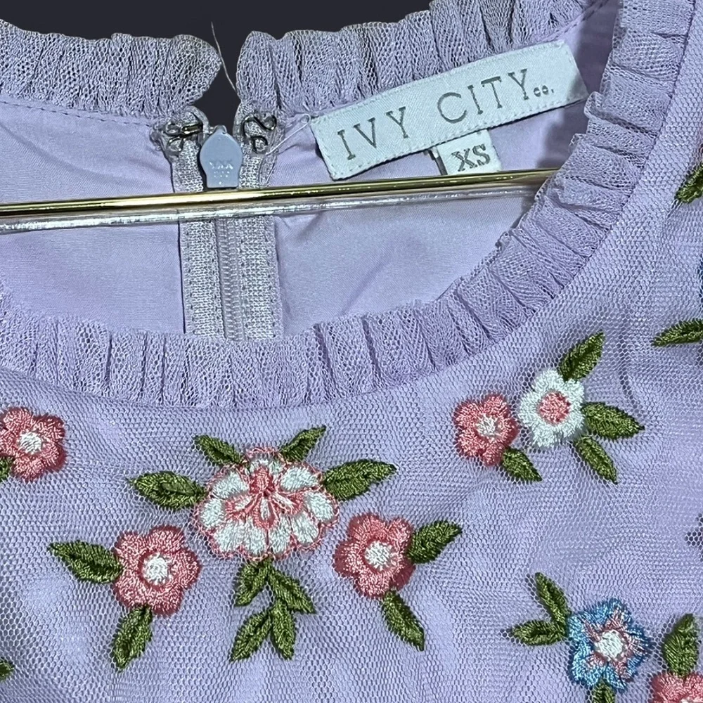 Ivy City Co. Embroidered Floral Tulle Gown – XS – NWOT - Picture 4 of 8